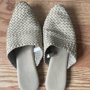 Woven Beige Mules